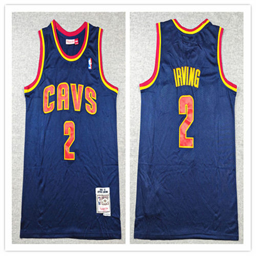 Men’s Cleveland Cavaliers #2 Kyrie Irving 2011-12 Navy CAVS Navy Hardwood Classics Throwback Jersey