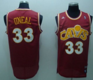 Men’s Cleveland Cavaliers #33 Shaquille O’Neal Red CAVS Swingman Throwback Jersey