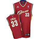 Men’s Cleveland Cavaliers #33 Shaquille O’Neal Red Throwback Jersey
