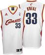 Men’s Cleveland Cavaliers #33 Shaquille O’Neal White Throwback Jersey