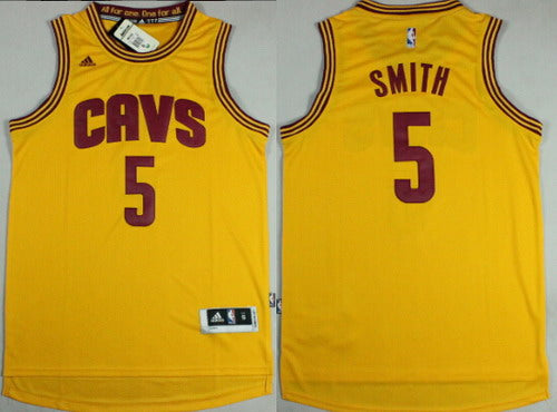 Men’s Cleveland Cavaliers #5 J.R. Smith Revolution 30 Swingman 2015 New Yellow Jersey