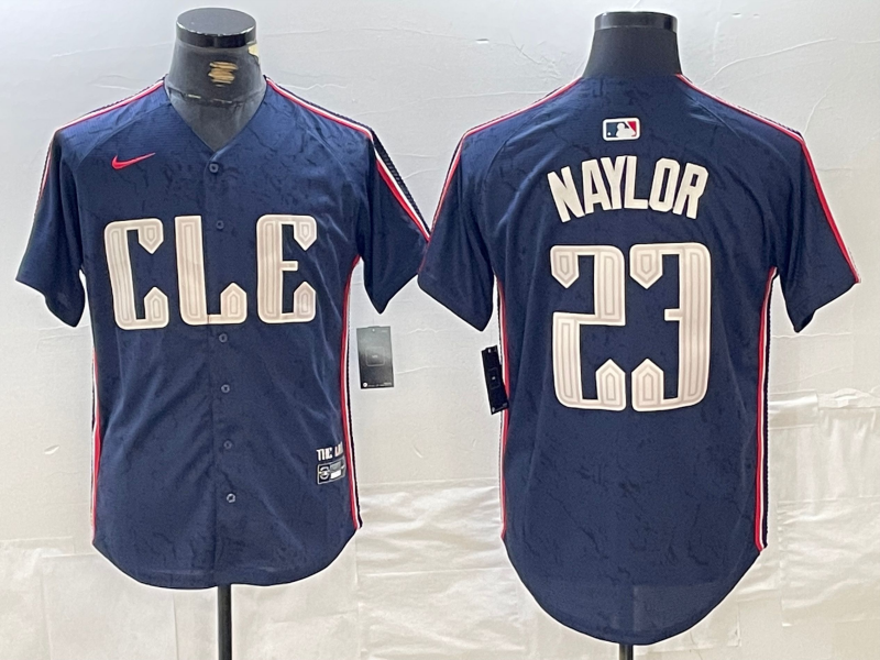 Men’s Cleveland Guardians Bo Naylor #23 Navy 2024 City Connect Limited Jersey