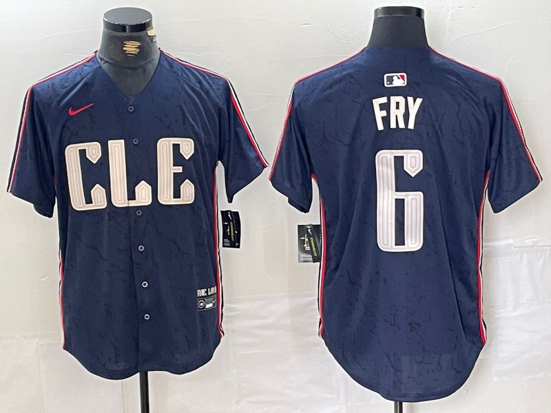 Men’s Cleveland Guardians David Fry #6 Navy 2024 City Connect Limited Jersey