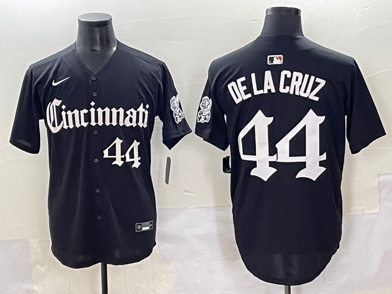 Men’s Cleveland Guardians Elly De La Cruz #44 Black Jersey