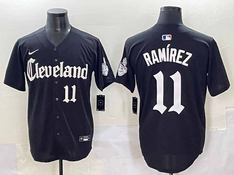 Men’s Cleveland Guardians Jose Ramirez #11 Black Jersey