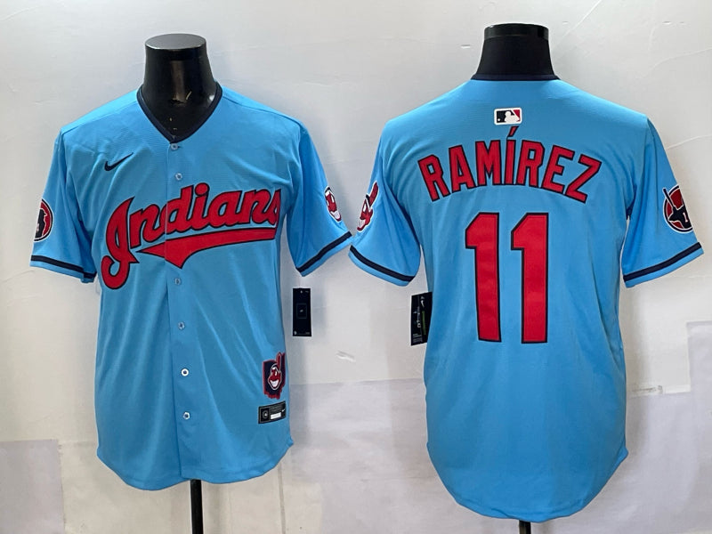 Men’s Cleveland Guardians Jose Ramirez #11 Blue Jersey