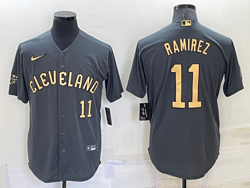 Men's Cleveland Guardians Jose Ramirez #11 Gray Baseball Jers