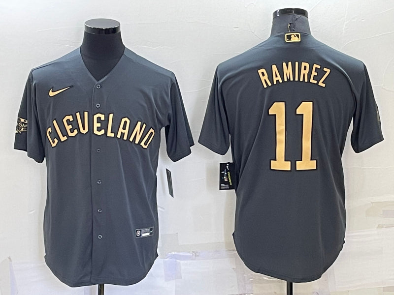 Men’s Cleveland Guardians Jose Ramirez #11 Gray Jersey