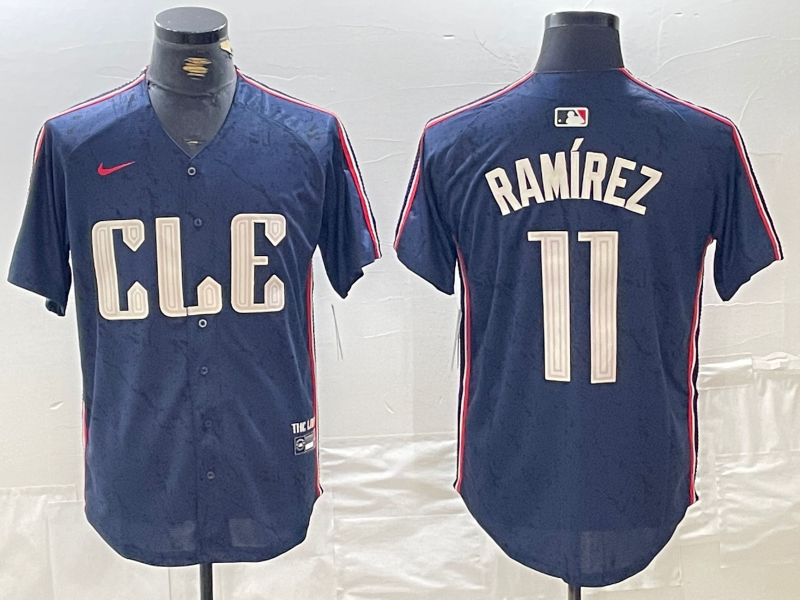 Men’s Cleveland Guardians Jose Ramirez #11 Navy 2024 City Connect Limited Jersey