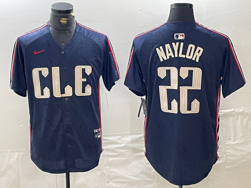 Men’s Cleveland Guardians Josh Naylor #22 Navy 2024 City Connect Limited Jersey
