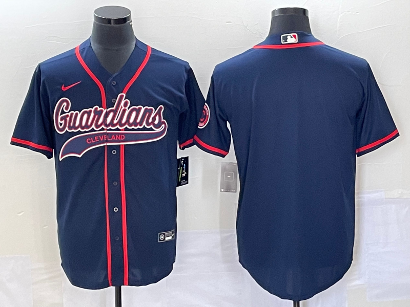 Men’s Cleveland Guardians Navy Alternate Official Blank Jersey