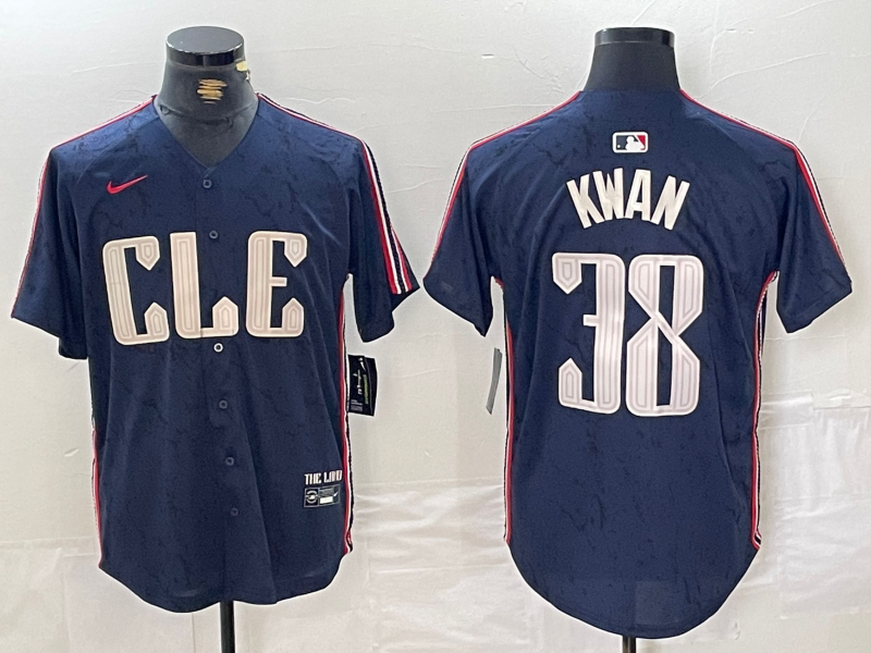 Men’s Cleveland Guardians Steven Kwan #38 Navy 2024 City Connect Limited Jersey