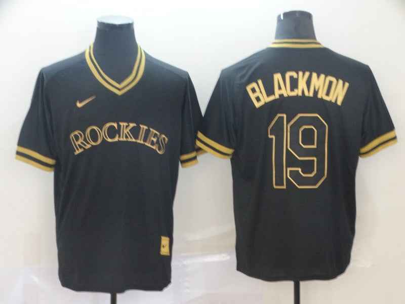 Men’s Colorado Rockies Charlie Blackmon #19 Black Jersey