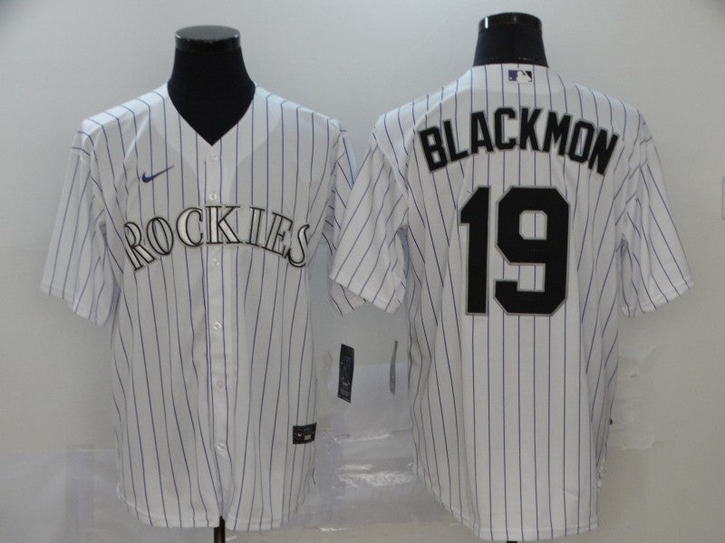 Men’s Colorado Rockies Charlie Blackmon #19 White Baseball Jersey