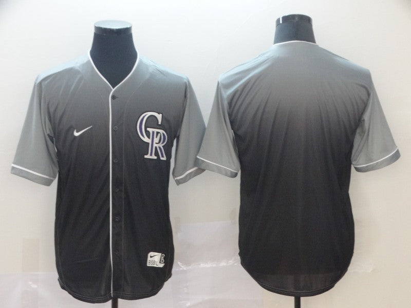 Men’s Colorado Rockies Grey Gradient Blank Jersey