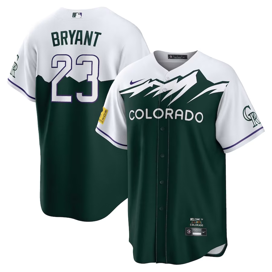 Men’s Colorado Rockies Kris Bryant #23 Green 2022 City Connect Jersey