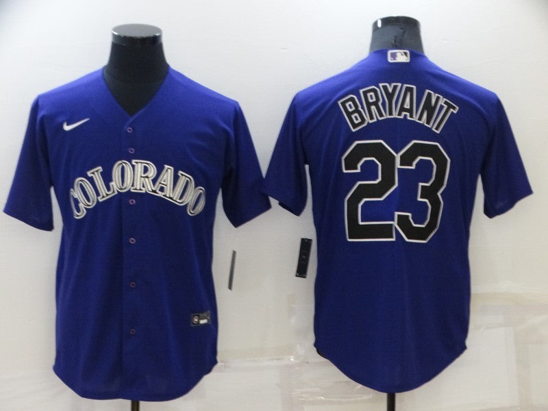 Men’s Colorado Rockies Kris Bryant #23 Purple Baseball Jersey