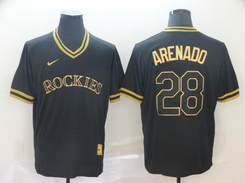 Men’s Colorado Rockies Nolan Arenado #28 Black Baseball Jersey