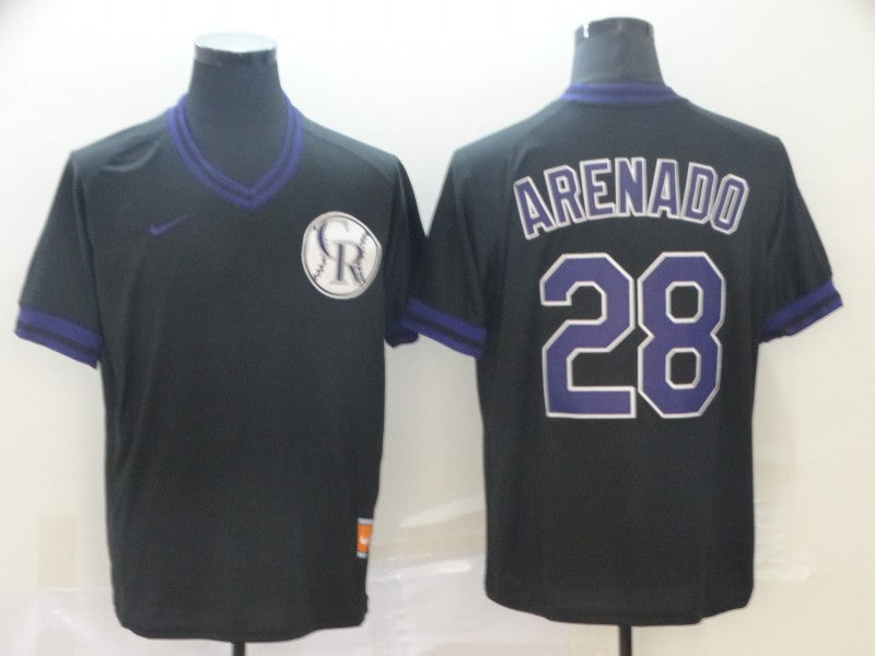 Men’s Colorado Rockies Nolan Arenado #28 Black Jersey