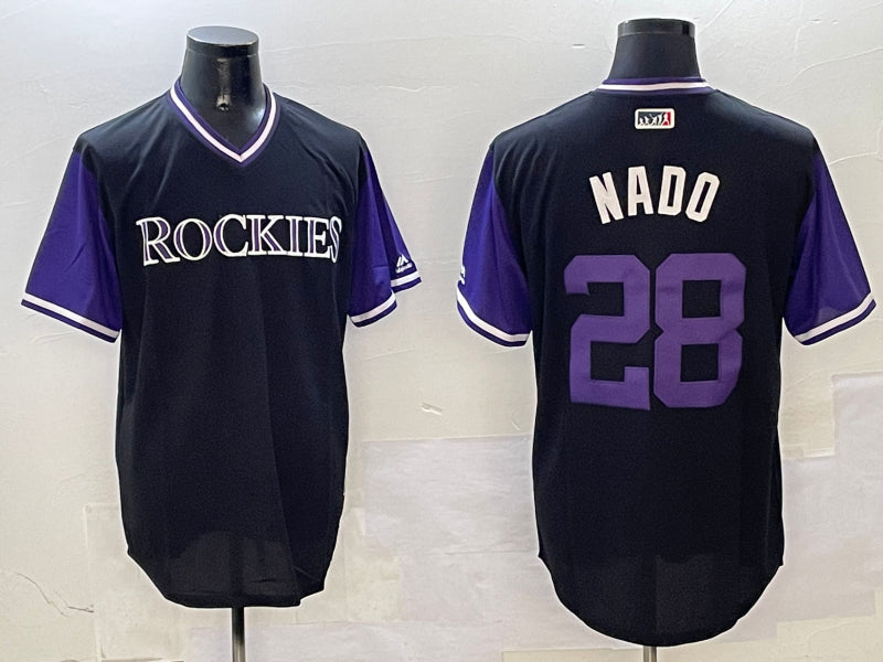 Men’s Colorado Rockies Nolan Arenado #28 Black Limited Jersey
