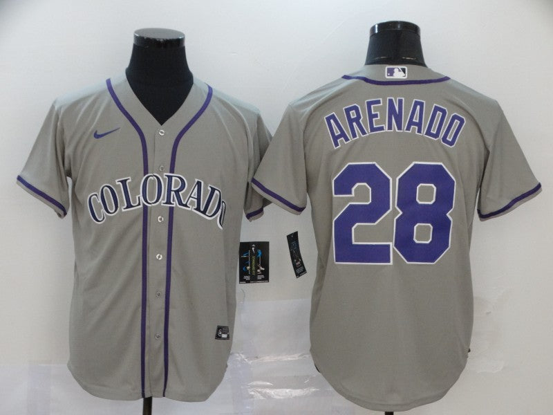 Men’s Colorado Rockies Nolan Arenado #28 Gray Baseball Jersey