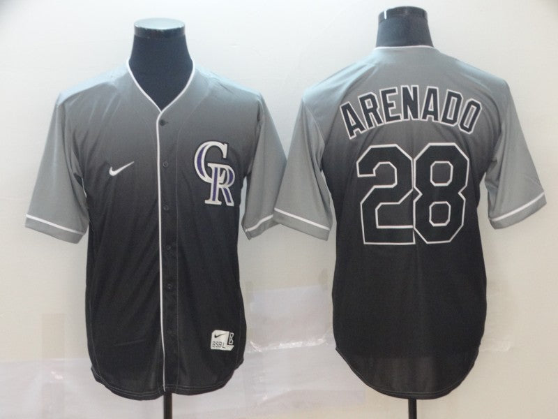 Men’s Colorado Rockies Nolan Arenado #28 Gray Gradient Jersey