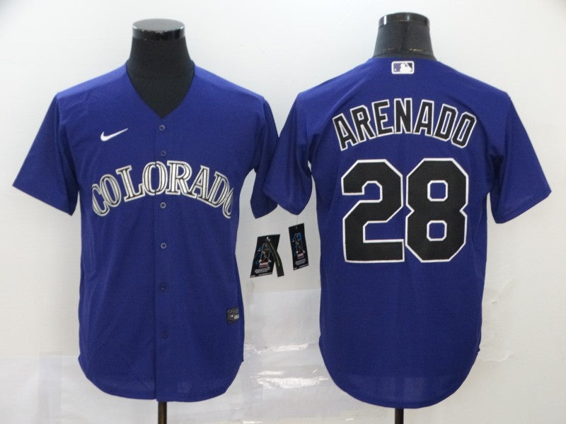 Men’s Colorado Rockies Nolan Arenado #28 Purple Baseball Jersey