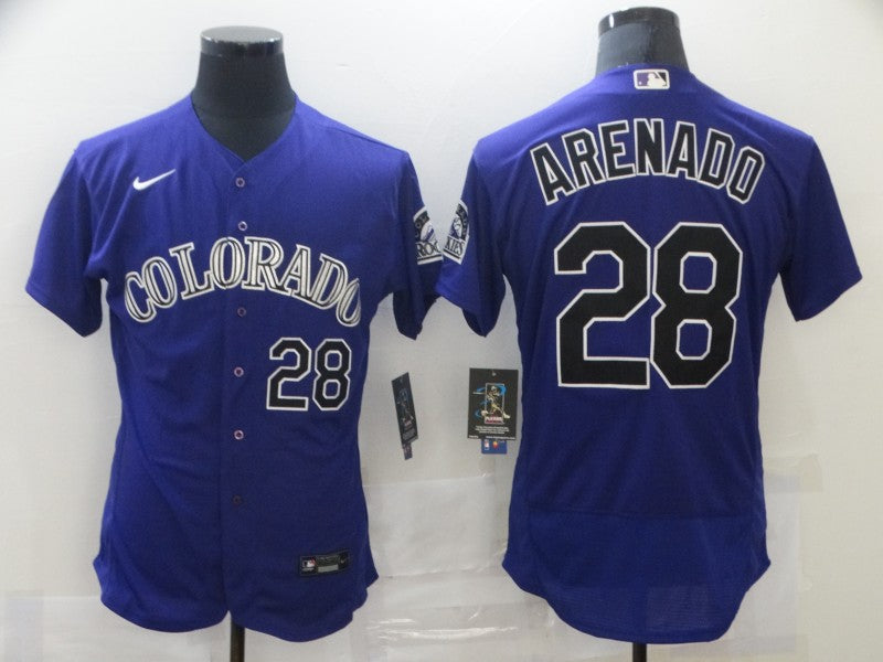 Men’s Colorado Rockies Nolan Arenado #28 Purple Jersey