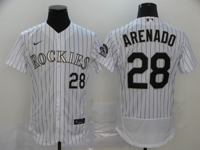 Men’s Colorado Rockies Nolan Arenado #28 White Jersey