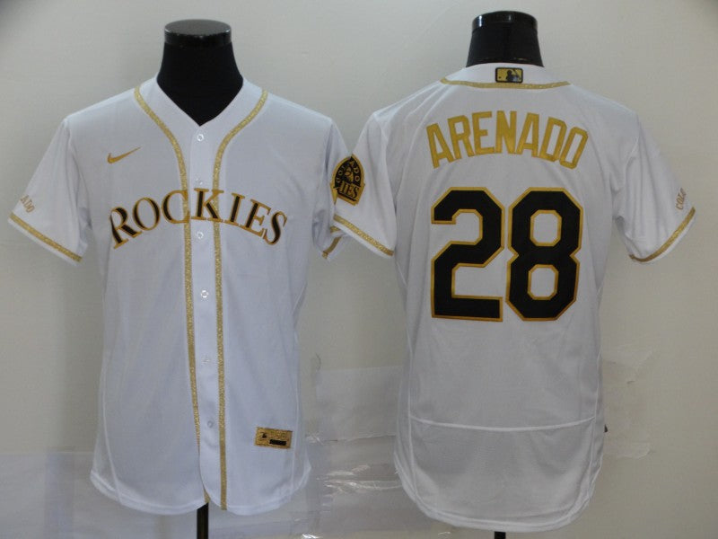 Men’s Colorado Rockies Nolan Arenado #28 White Team Jersey
