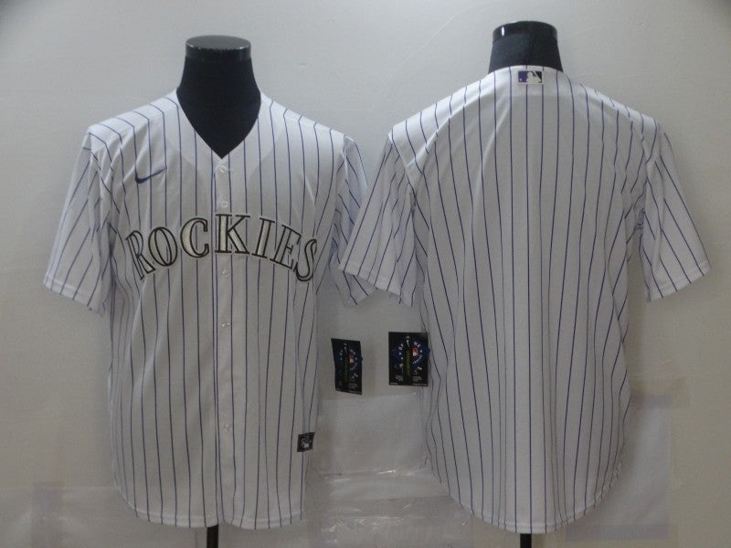 Men’s Colorado Rockies White Home Blank Jersey