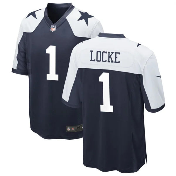 Mens Dallas Cowboys #1 P.J. Locke Nike Navy Alternate Vapor F.U.S.E. Limited Jersey