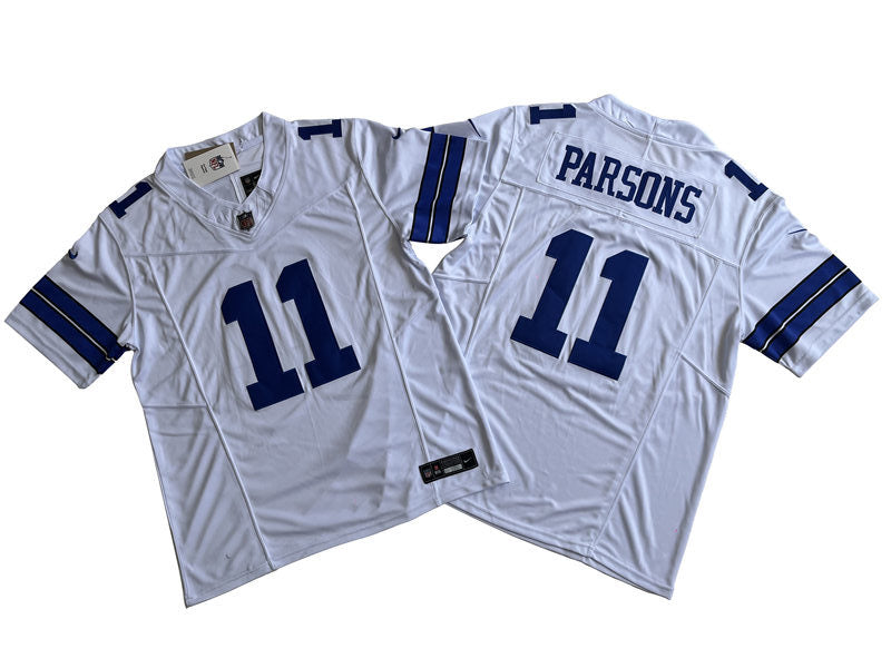 Men’s Dallas Cowboys #11 Micah Parsons Nike 2023 White Vapor F.U.S.E. Limited Jersey