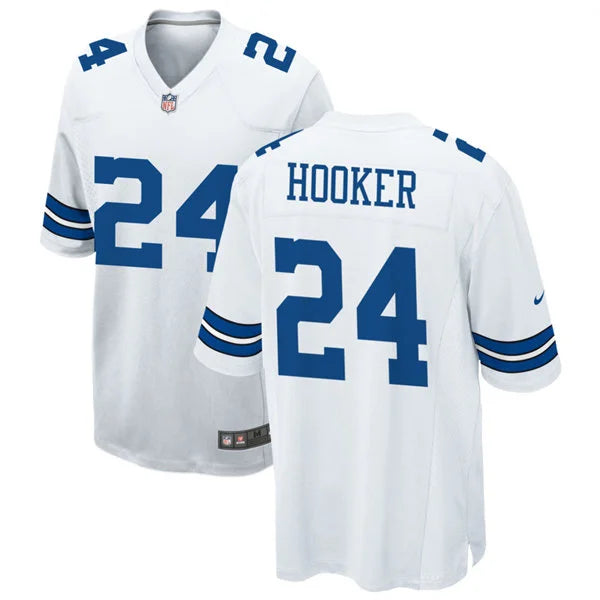 Mens Dallas Cowboys #24 Malik Hooker Nike White Vapor Limited Jersey