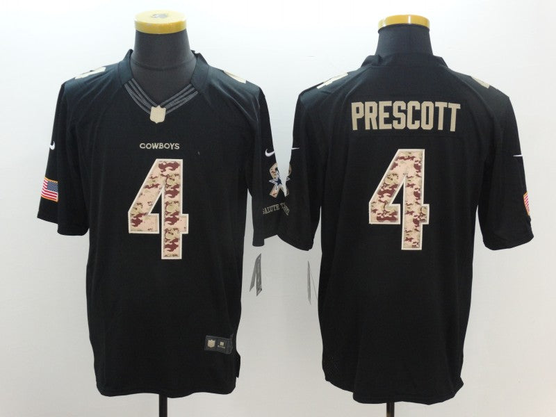 Men’s Dallas Cowboys #4 Dak Prescott Black Tame Jersey