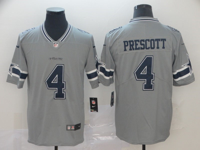 Men’s Dallas Cowboys #4 Dak Prescott Nike Gray Inverted Legend Jersey