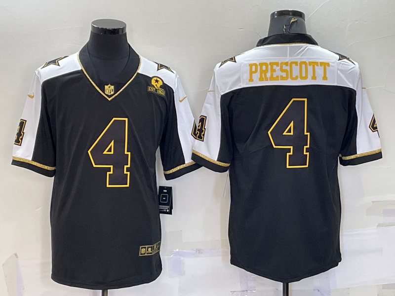 Men’s Dallas Cowboys Dak Prescott #4 Black Jersey