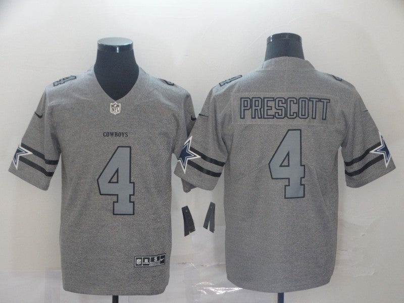 Men’s Dallas Cowboys Dak Prescott #4 Gray Jersey