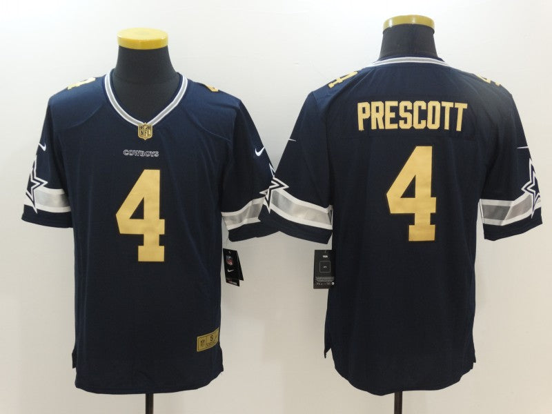 Men’s Dallas Cowboys Dak Prescott #4 Navy Team Jersey