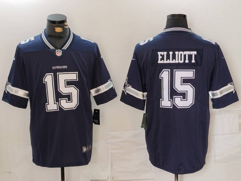 Men’s Dallas Cowboys Ezekiel Elliott #15 Navy Jersey
