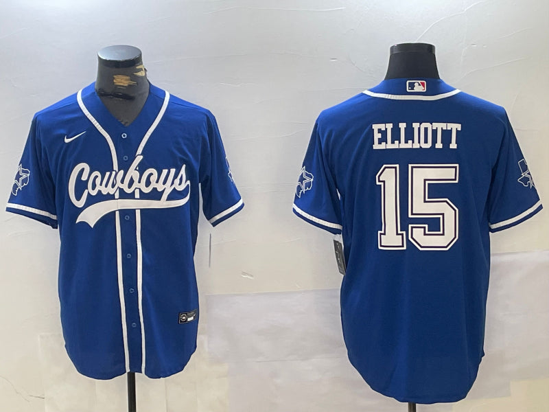 Men’s Dallas Cowboys Ezekiel Elliott #15 Royal Jersey