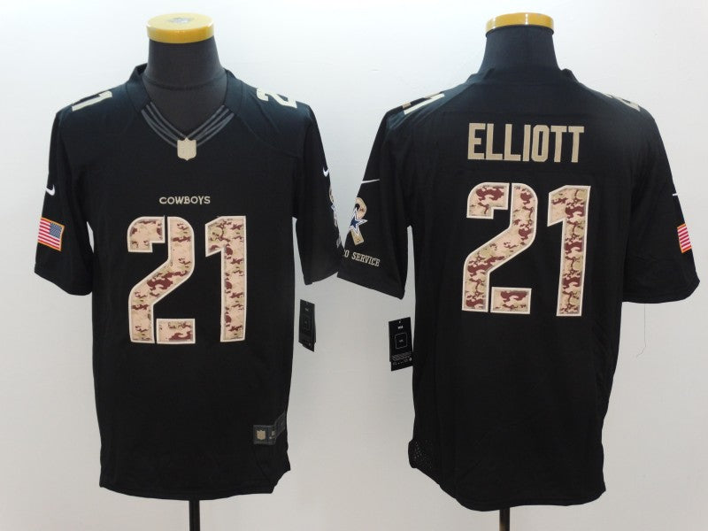 Men’s Dallas Cowboys Ezekiel Elliott #21 Black Team Jersey