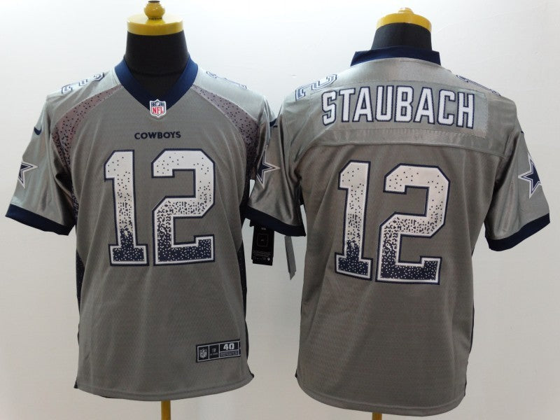 Men’s Dallas Cowboys Roger Staubach #12 Gray Jersey