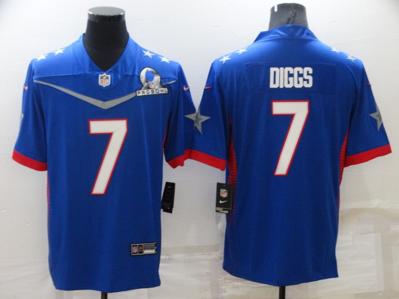 Men’s Dallas Cowboys Trevon Diggs #7 Blue ALL STAR Jersey