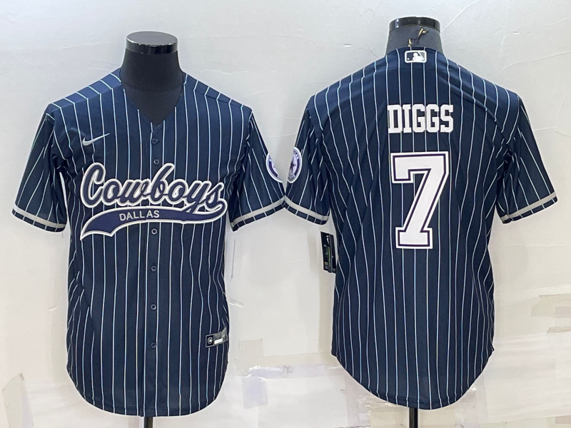 Men’s Dallas Cowboys Trevon Diggs #7 Navy Jersey Joint Edition