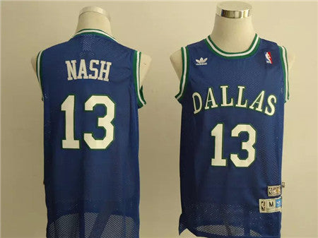 Men’s Dallas Mavericks #13 Steve Nash Blue Swingman Throwback Jersey