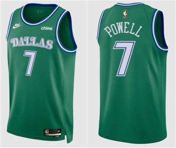 Mens Dallas Mavericks #7 Dwight Powell Nike Green Classic Edition Jersey