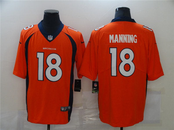 Men’s Denver Broncos #18 Peyton Manning Orange Nike NFL Vapor Untouchable Limited Jersey