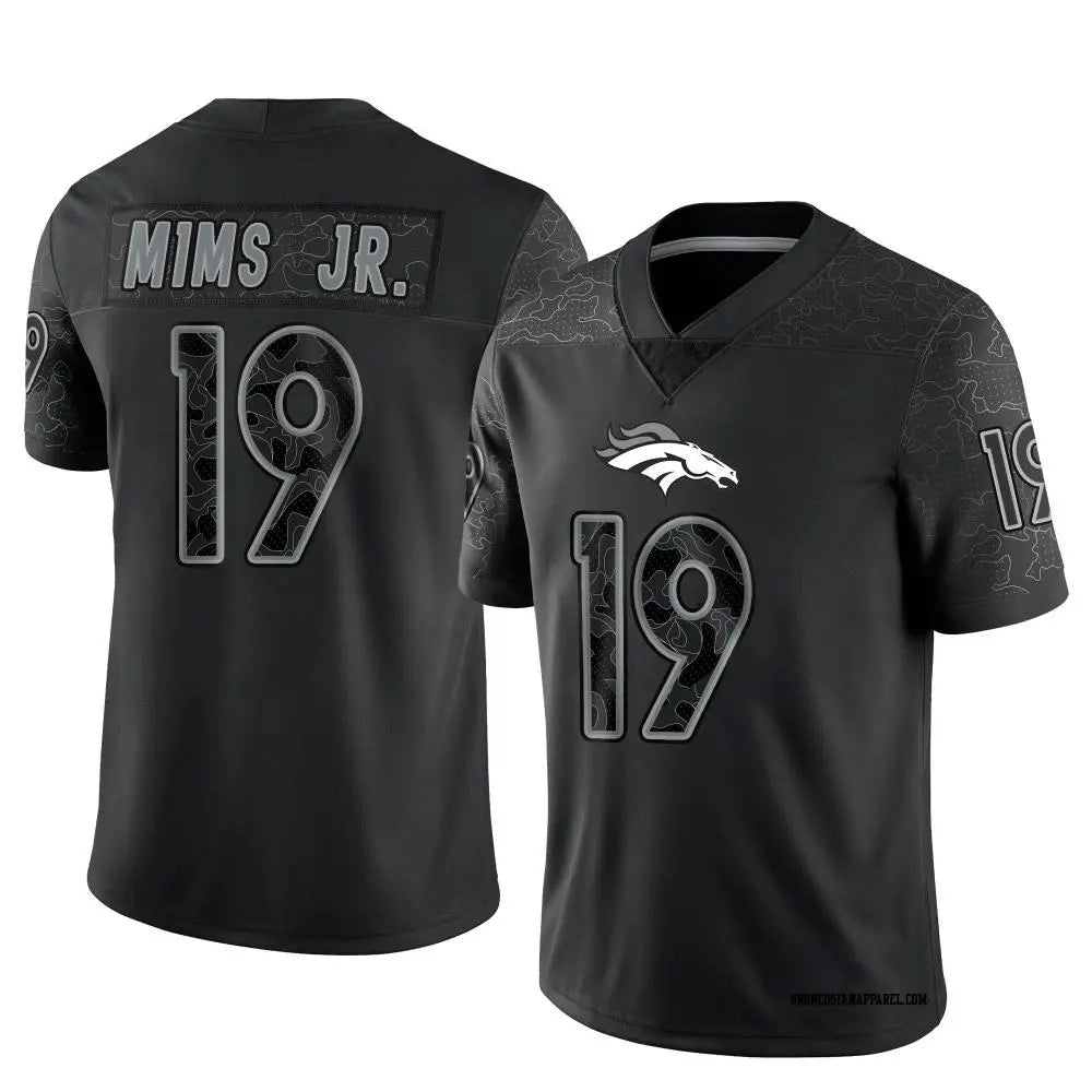Mens Denver Broncos #19 Marvin Mims Jr. Black Rflctv Limited Jersey