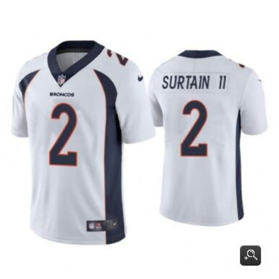 Men’s Denver Broncos #2 Patrick Surtain II White Nike NFL Vapor Untouchable Limited Jersey